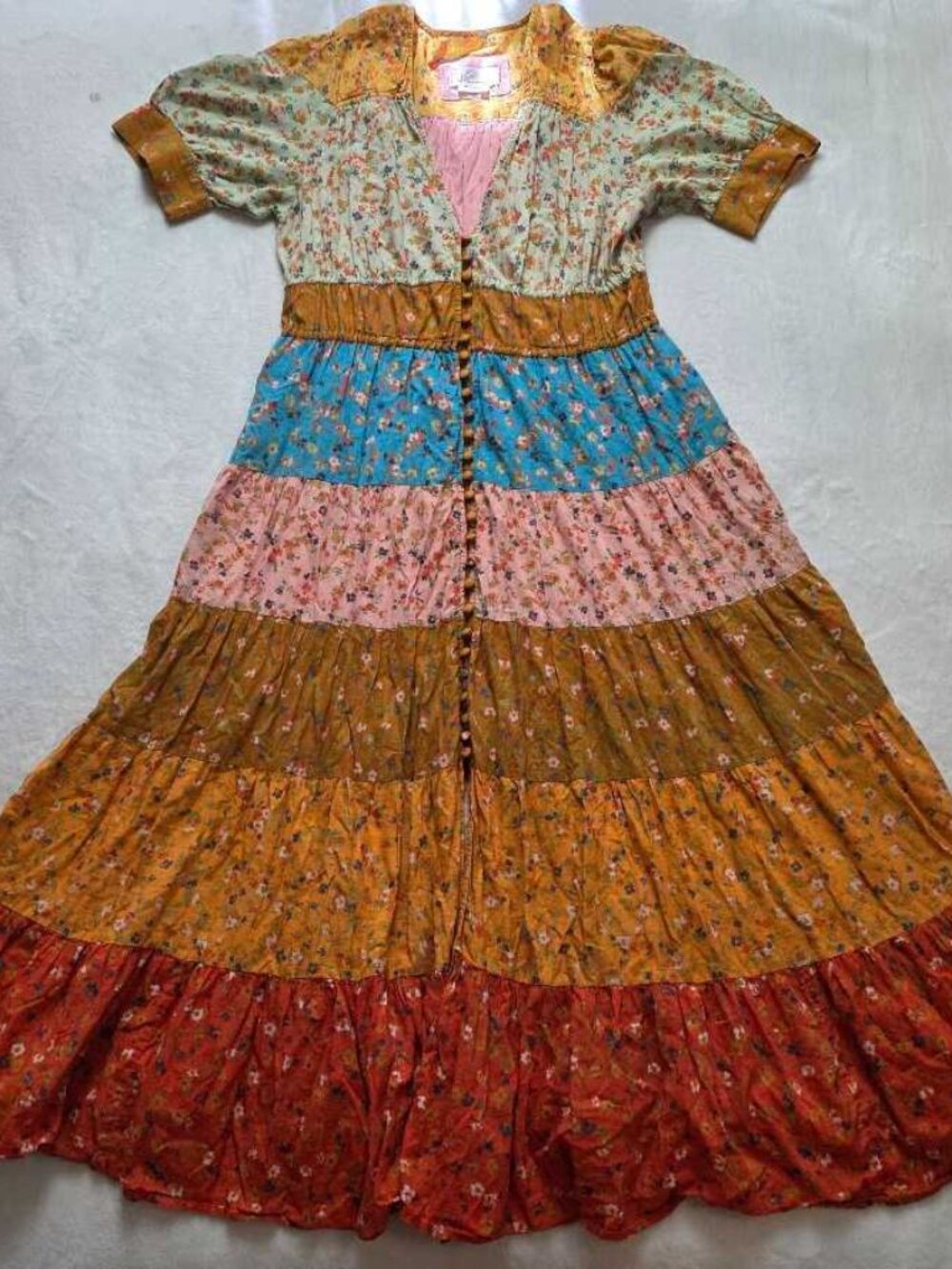 L By Anthropologie Tiered & True floral maxi prarie dress #3